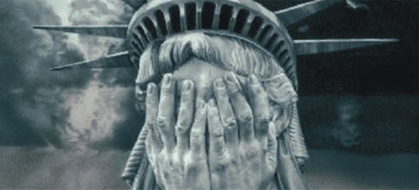 The Statue of Liberty crying. (illustration: The Greanville Post)